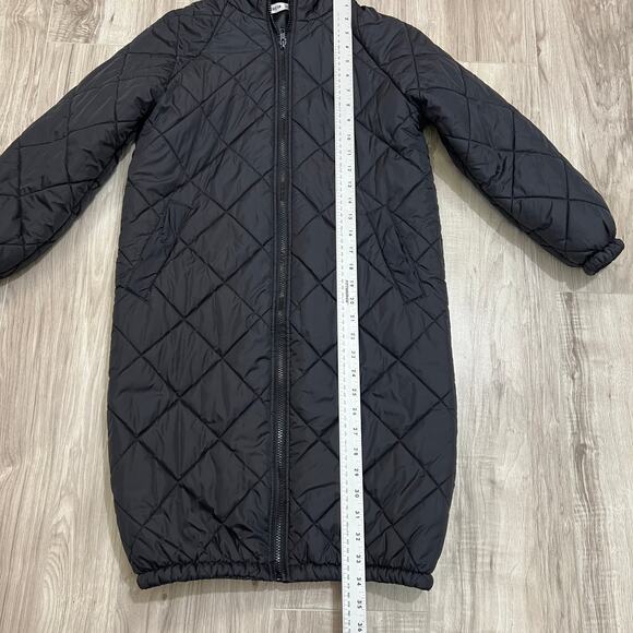SHEIN Girls Black Quilted Hooded Long Puffer Jacket – Full Zip Size 10Y - Picture 5 of 10